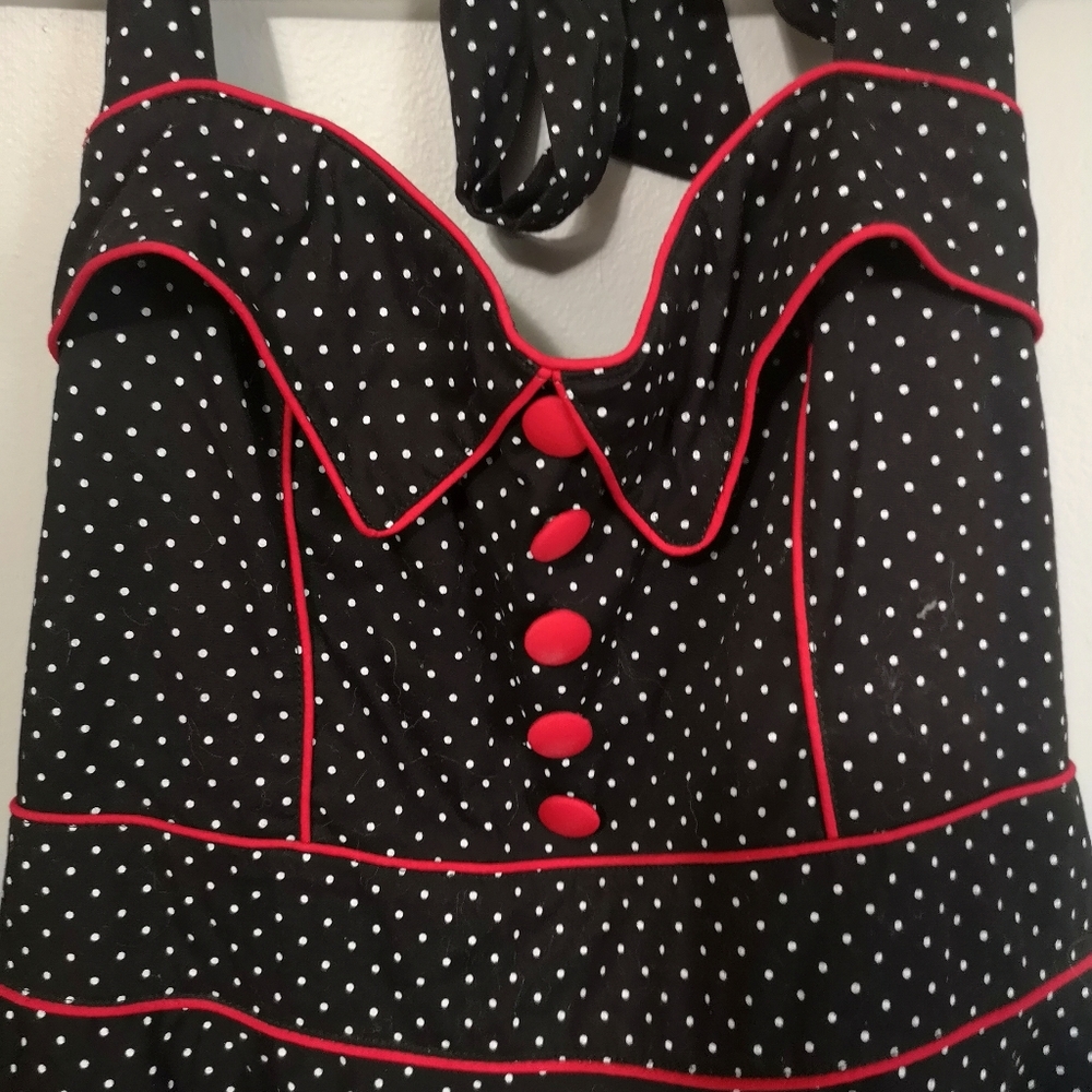 Hell Bunny Vixen Dress, size Large. Retro, pin up style. Polka dot.